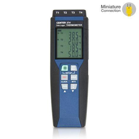 CENTER-374 เครื่องบันทึกอุณหภูมิ 4 ช่องโพรบ | Type K image