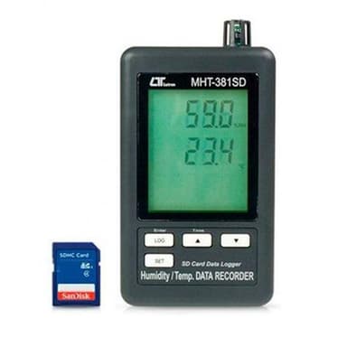 Lutron MHT-381SD เครื่องบันทึกค่าไฮโกรมิเตอร์แบบดิจิตอล | SD Card Type