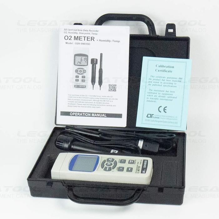 Lutron O2H-9903SD เครื่องวัดออกซิเจนในอากาศ 5in1 | SD Card image