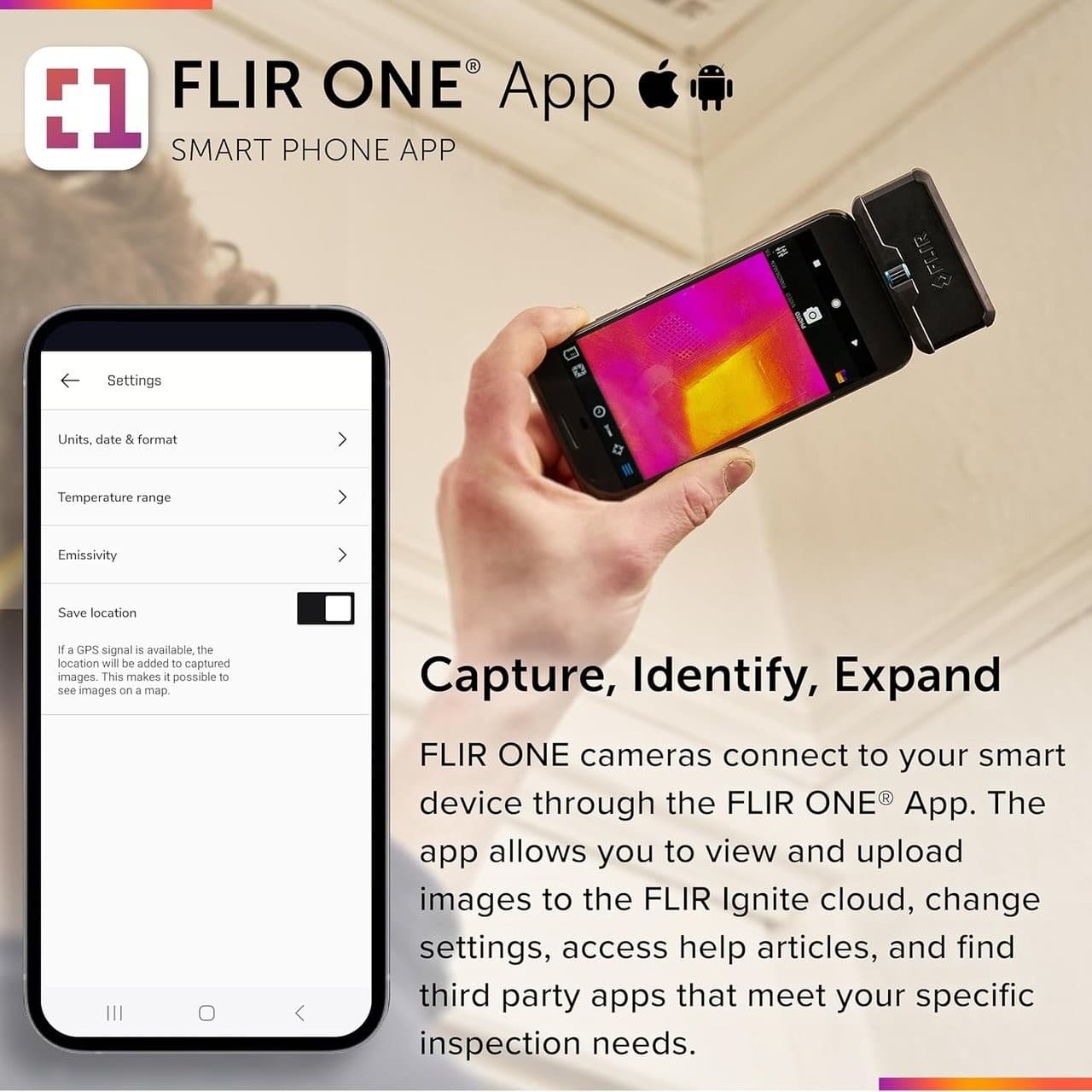 FLIR ONE Gen3 AND กล้องถ่ายภาพความร้อนสำหรับสมาร์ตโฟน AND (USB-C) image