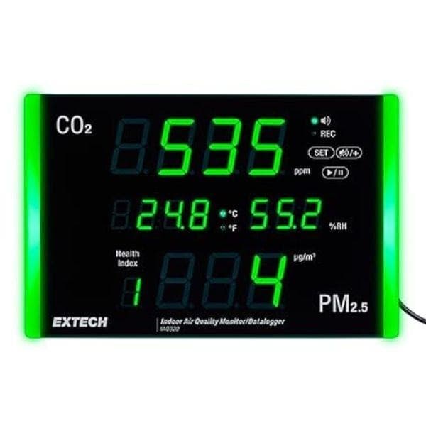 Extech EX-IAQ320 เครื่องตรวจวัดอุณหภูมิอากาศและบันทึกข้อมูล CO2และPM2.5  image