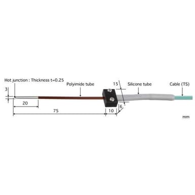Anritsu 505K-TS1-ASP โพรบวัดอุณหภูมิ Flat leaf probes Max.400℃ (Type K)