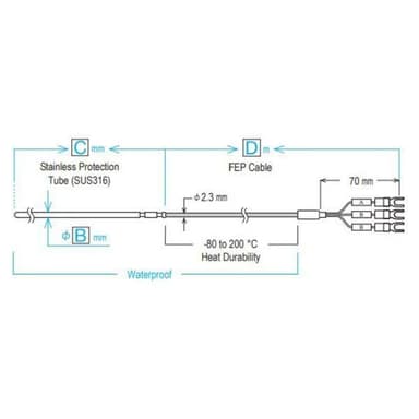 TND TR-8200 โพรบวัดอุณหภูมิ Pt100 Waterproof Type (Made to order)