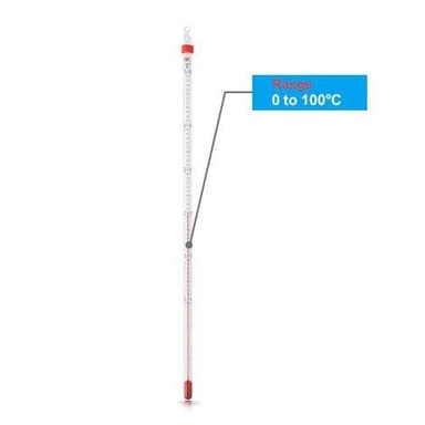 SK Sato SK-0110-00 ปรอทวัดอุณหภูมิ 300mm Alcohol Filled | 0 To 100°C