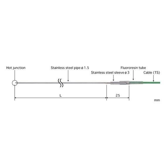 Anritsu BS-11E-010-TC1-ASP โพรบวัดอุณหภูมิ General Internal Probe Max.300℃ (Type E) image