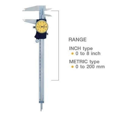 Mitutoyo M-505-731 Dial Caliper เครื่องวัดคาลิเปอร์แบบเข็ม (0 - 200mm)