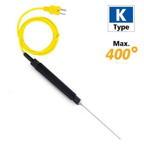 Rixen NK-02-2M โพรบวัดอุณหภูมิปลายแหลม Max.400 °C (Type K) สายยาว 2 เมตร image