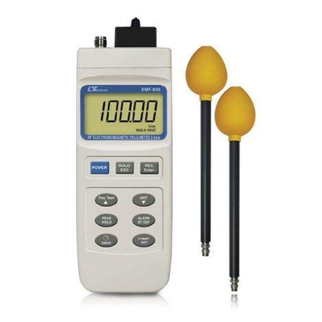 Lutron EMF-839 เครื่องวัดสนามแม่เหล็กไฟฟ้า RF แบบ 3 แกน ความถี่ 100 kHz ถึง 3 GHz พร้อม Data Logger-photo0