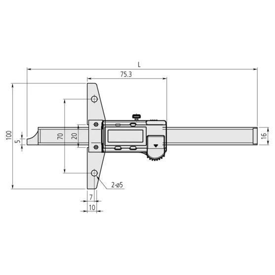Mitutoyo M-571-216-10 ABSOLUTE Digimatic Depth Gage เกจวัดความลึก (0 - 30in) image
