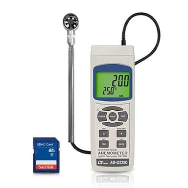 Lutron AM-4233SD เครื่องวัดและบันทึกความเร็วลมและปริมาตรลม (Mini Vane) | SD Card