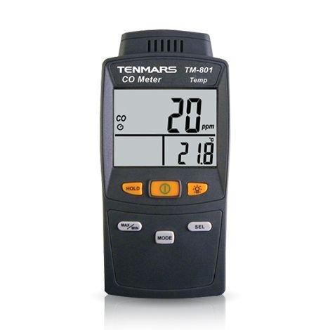 Tenmars TM-801 เครื่องวัดก๊าซคาร์บอนมอนอกไซด์ (CO) แบบดิจิทัล พร้อมวัดอุณหภูมิ-photo0