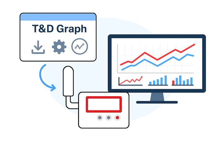 โปรแกรม T&D Graph สำหรับแสดงผลเชิงกราฟและการวิเคราะห์ข้อมูล
