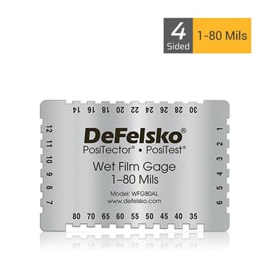 DeFelsko หวี Wet Film Gage Stainless 6-Sided 1–80 mils