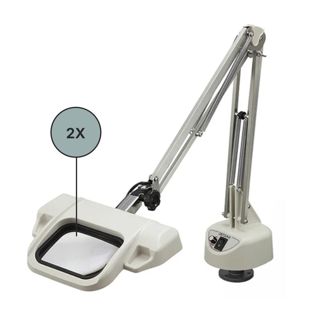 Otsuka O-LIGHT-III-L-FD-2XAR โคมไฟแว่นขยายชิ้นงานแบบมีแขนยึดติดกับโต๊ะ