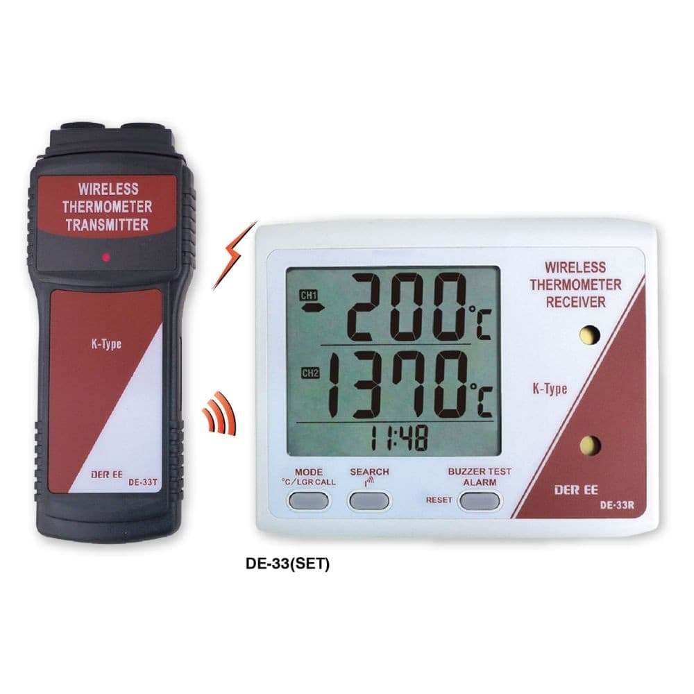 DER EE DE-33 เครื่องวัดอุณหภูมิแบบไร้สาย (Wireless Thermometer Type K)