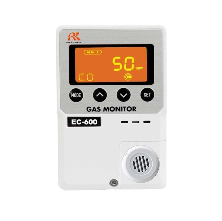 RIKEN KEIKI EC-600 เครื่องวัดคาร์บอนมอนอกไซด์ (CO)  แบบพกพา ช่วงการวัด 0 to 150 ppm ใช้เซ็นเซอร์แบบ Electrochemical (Potentiostatic Electrolysis) ซึ่งมีความไวสูง ตอบสนองรวดเร็ว หน้าจอขนาดใหญ่ อ่านค่าง่าย RIKEN KEIKI, Japan
