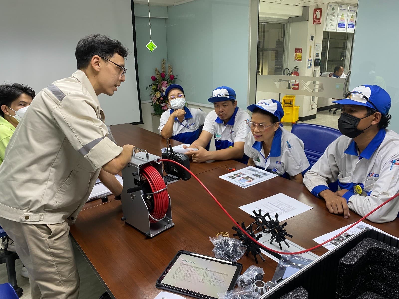 LEGA corporation ลงพื้นที่สาธิตกล้องส่องท่อ (Videoscopes) Mitcorp X600 แก้ปัญหาการตรวจสอบภายในท่อ ณ EXEDY (Thailand)