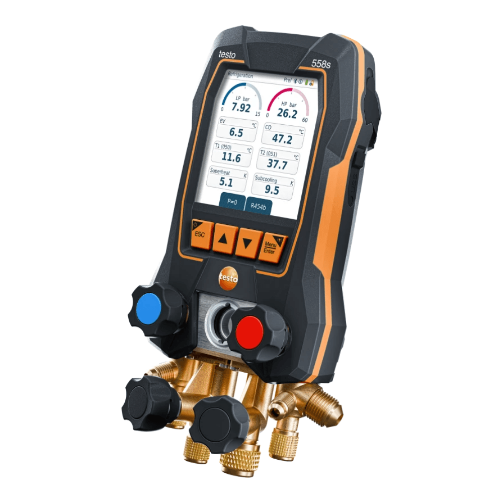 Testo 558s Digital manifold with 4-way valve block and intuitive touchscreen