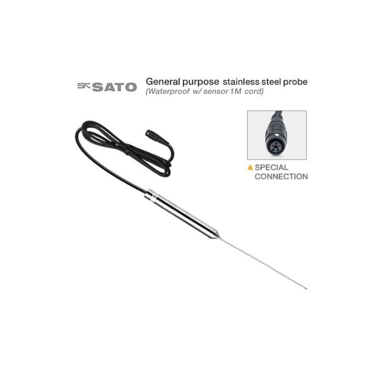 SK Sato SWPII-09 โพรบวัดอุณหภูมิกันน้ำรุ่นมาตรฐาน (Pointed end-Waterproof) | Cable 1m