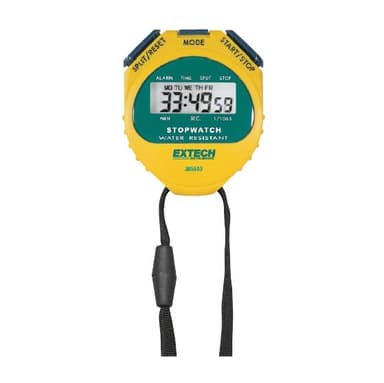 EXTECH 365510 Digital Stopwatch Clock with Calendar and Alarm