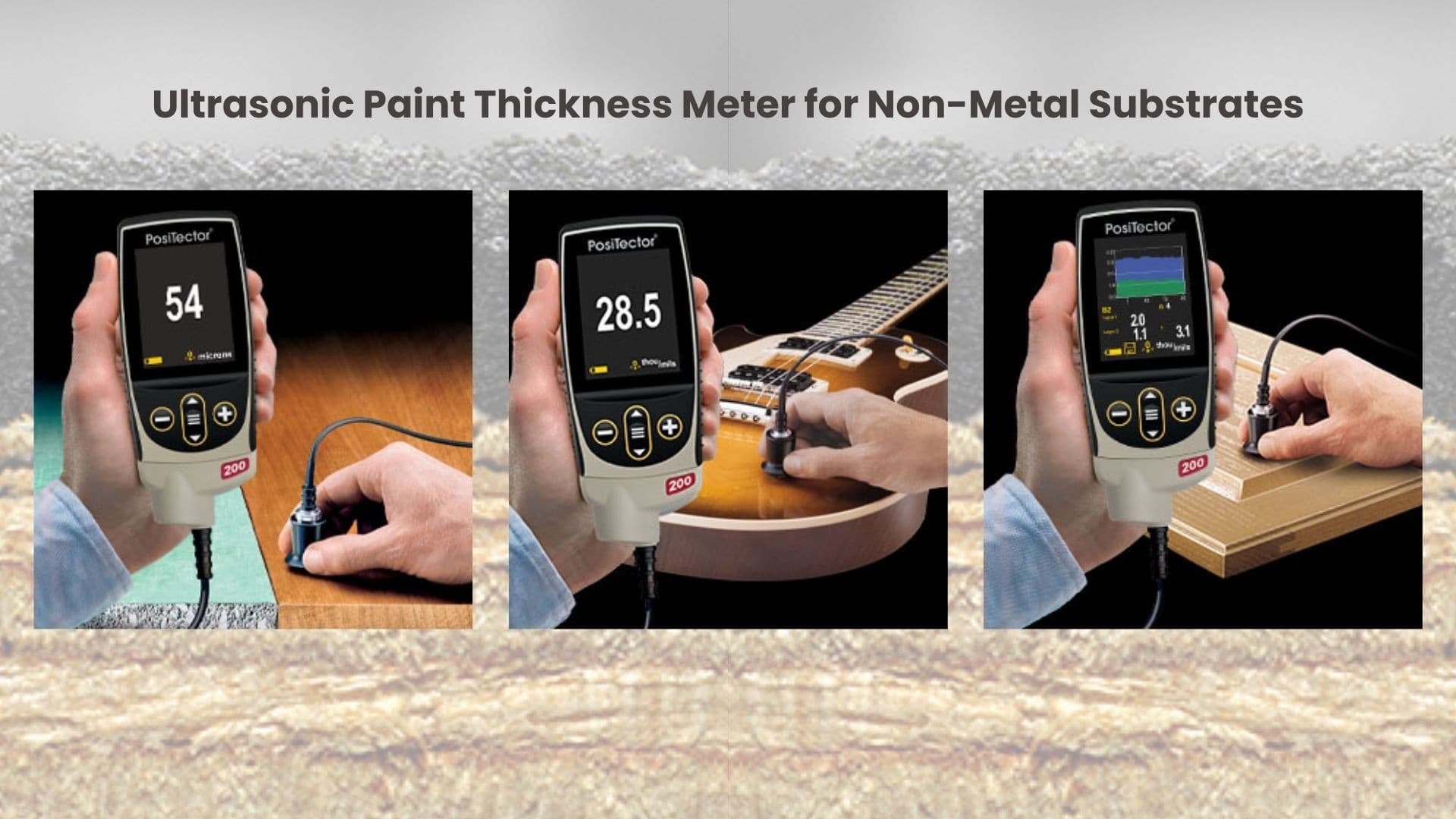 การวัดความหนาด้วยคลื่นอัลตราโซนิกของสารเคลือบที่อบด้วยแสง UV บนพื้นผิวแข็ง