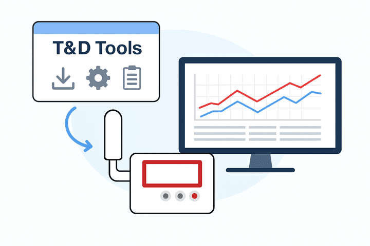 T&D Tools ซอฟต์แวร์สำหรับควบคุมและรับข้อมูลจากเครื่องบันทึกข้อมูล (Data Logger)