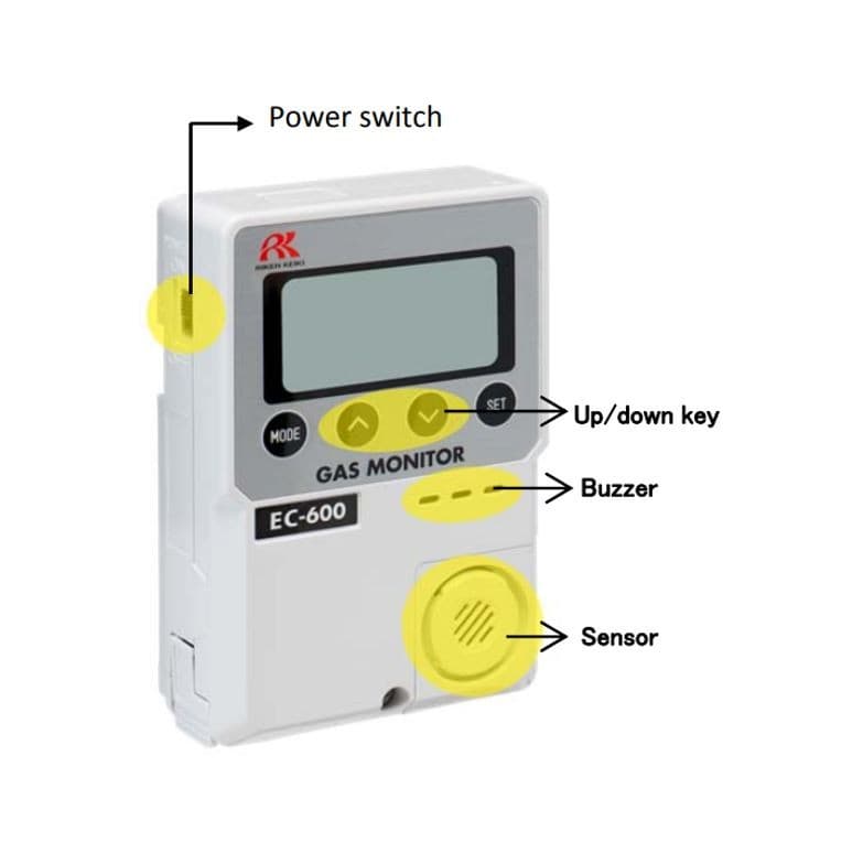 RIKEN KEIKI EC-600 เครื่องวัดคาร์บอนมอนอกไซด์ (CO)  แบบพกพา ช่วงการวัด 0 to 150 ppm ใช้เซ็นเซอร์แบบ Electrochemical (Potentiostatic Electrolysis) ซึ่งมีความไวสูง ตอบสนองรวดเร็ว หน้าจอขนาดใหญ่ อ่านค่าง่าย RIKEN KEIKI, Japan