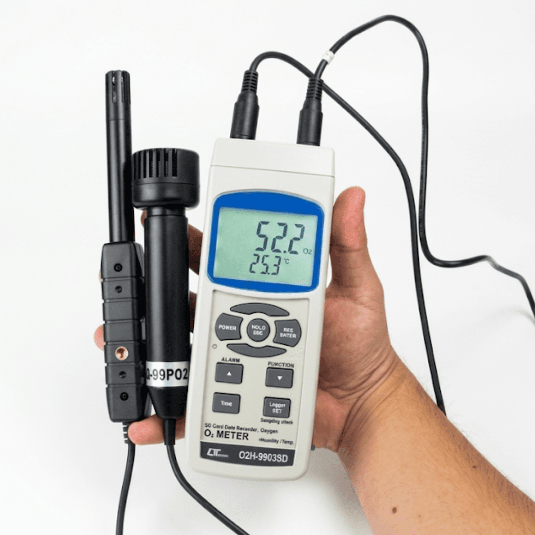 Lutron O2H-9903SD เครื่องวัดออกซิเจนในอากาศ 5in1 | SD Card