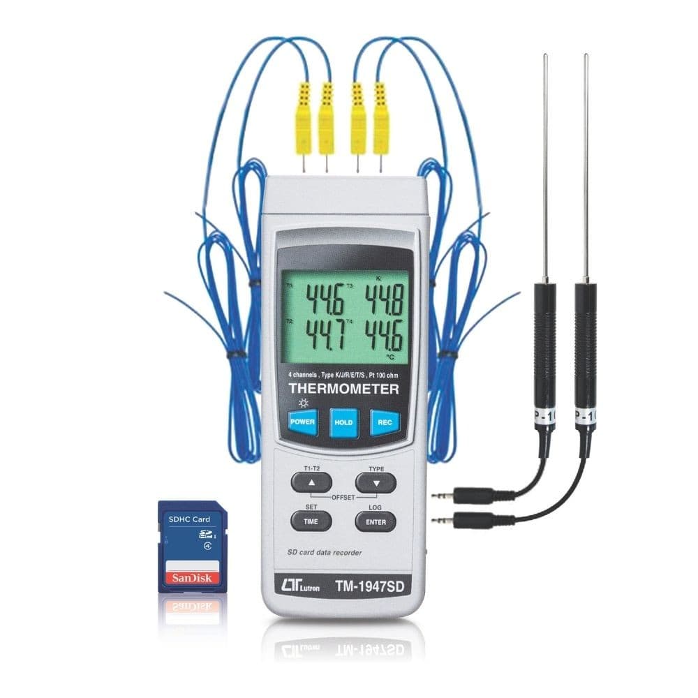 Lutron TM-1947SD เครื่องวัดและบันทึกอุณหภูมิ 4 ช่อง | SD Card Data Logger image