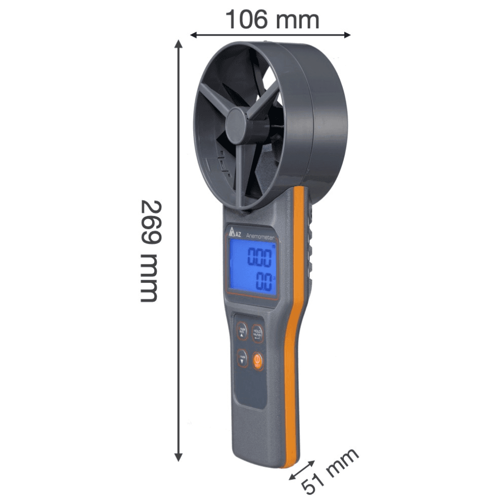 AZ-8916 เครื่องวัดความเร็วลม / อุณหภูมิ / ปริมาณลม