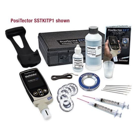 Defelsko PosiTector SSTKITD3 ชุดสำหรับทดสอบพร้อมตัวเครื่องและเซนเซอร์ความเข้มข้นของเกลือบนพื้นผิวโลหะ