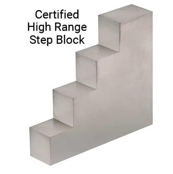 DEFELSKO PT-STDB2M Certified High Range Metric Step Block for Ultrasonic Thickness Gages