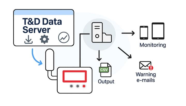 ซอฟต์แวร์ T&D Data Server สำหรับรับและจัดการข้อมูล