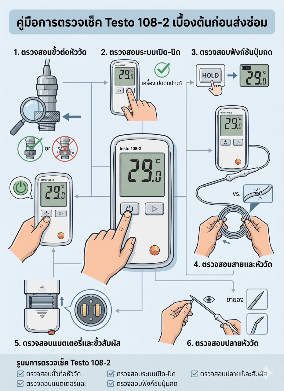 คู่มือการตรวจเช็ค Testo 108 เบื้องต้น