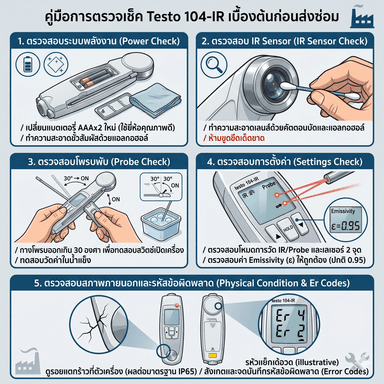 คู่มือการตรวจเช็ค Testo 104-IR เบื้องต้น