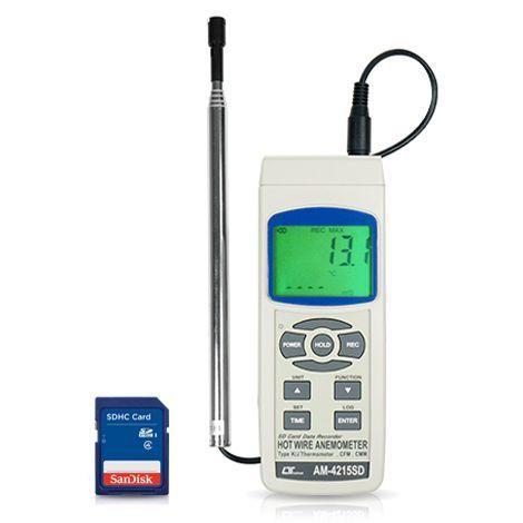 Lutron AM-4215SD เครื่องวัดและบันทึกความเร็วลมและปริมาตรลมแบบ Hot Wire | SD Card image
