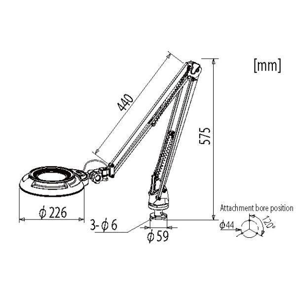 Otsuka SKKL-FD-8X โคมไฟแว่นขยาย LED illuminated magnifier (ขยาย8เท่า) image