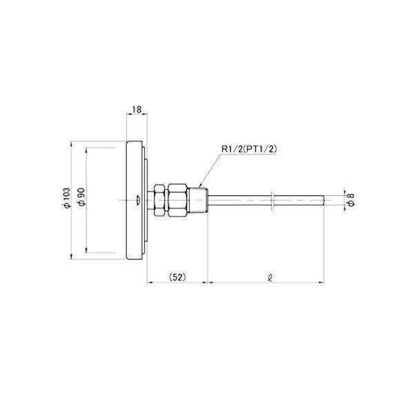 SK Sato SK-2010-76 BM-T-90S ที่วัดอุณหภูมิ Bimetal Thermometers (200 mm) image