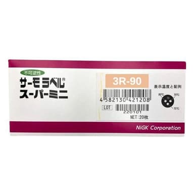 NiGK 3R-90 แถบวัดอุณหภูมิแบบ Irreversible | 90 - 95 - 100°C | 20pcs/ 1pack