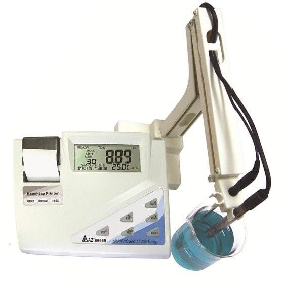 AZ PH-86555 Multiparameter Benchtop Water Quality Meter - pH/ ORP/ Conductivity/ TDS/ Salinity with Printer image