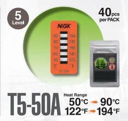 NiGK รุ่น T5-50A แถบวัดอุณหภูมิแบบ Irreversible (5 Point) | (50 to 90℃) image