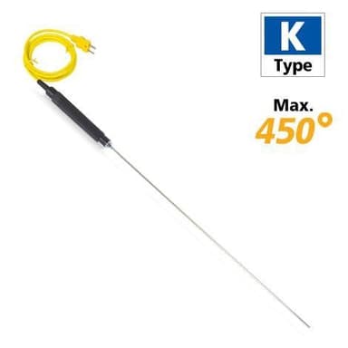 Rixen LK-02L โพรบวัดอุณหภูมิ Type-K ขนาด 350mm. Max.450℃ (Cable 1M)