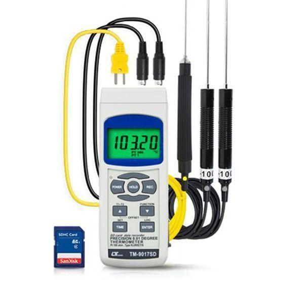 Lutron TM-9017SD เครื่องบันทึกอุณหภูมิ PT100 Ohm ด้วย SD Card แบบ 3 ช่องโพรบ image