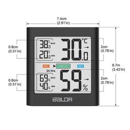 BALDR B0135TH เครื่องวัดอุณหภูมิและความชื้นแบบดิจิตอล Indoor Digital Thermometer Hygrometer image