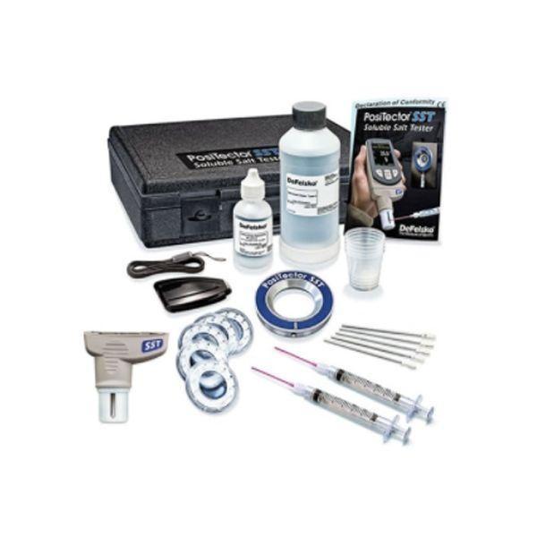 Defelsko PosiTector SSTKITP ชุดสำหรับทดสอบและเซนเซอร์ความเข้มข้นของเกลือที่ละลายน้ำได้ (การปนเปื้อนของเกลือ) Salt Contamination Sensor | PosiPatch Kit and probe only image