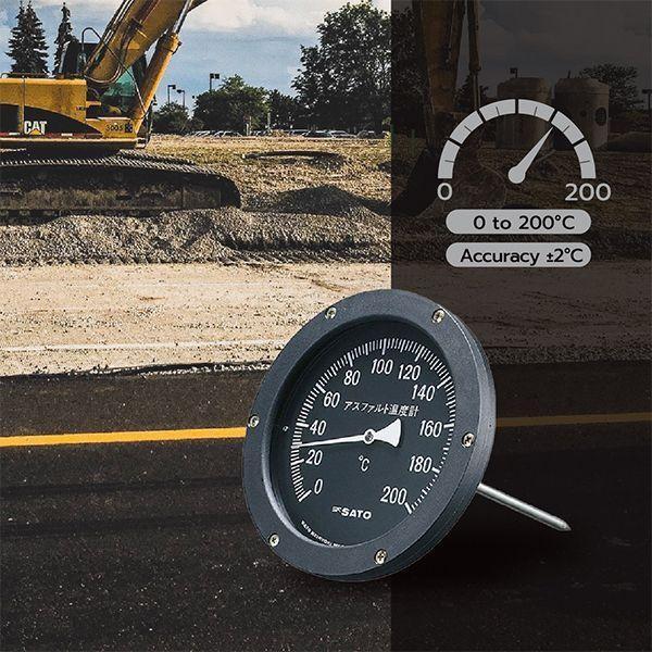 SK Sato SK-2250-10 Bimetal Thermometer สำหรับวัดอุณหภูมิยางมะตอย (0 to 200℃) image