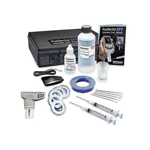 Defelsko PosiTector SSTKITPF ชุดสำหรับทดสอบและเซนเซอร์ความเข้มข้นของเกลือที่ละลายน้ำได้ (การปนเปื้อนของเกลือ) Salt Contamination Sensor | PosiPatch Kit and probe only image