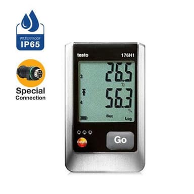 Testo-176-H1 เครื่องบันทึกอุณหภูมิความชื้นสัมพัทธ์ 2,000,000 ข้อมูล | IP65
