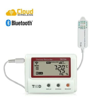 T&D TR-72A-S เครื่องบันทึกอุณหภูมิและความชื้นแบบไร้สาย (Cloud Network) | Wifi & Bluetooth