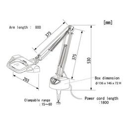 Otsuka O-LIGHT-III-L-F-2XAR โคมไฟแว่นขยาย | Free arm-type image
